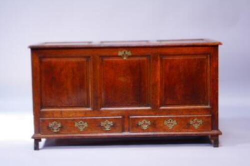 A mid 19thC oak mule chest