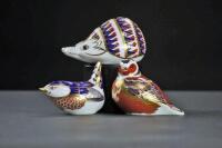 Three Royal Crown Derby paperweights