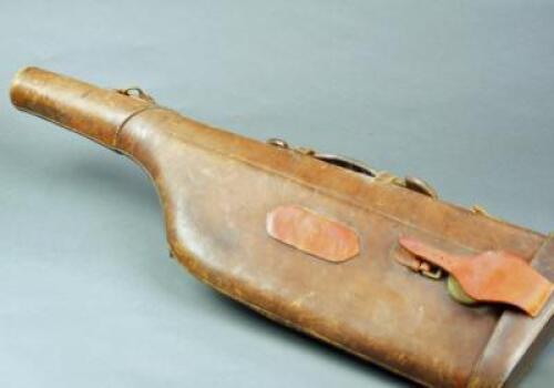 A 19thC leather leg of mutton gun case