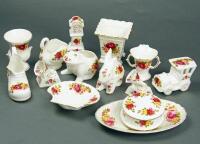 A large selection of floral decorative ceramics