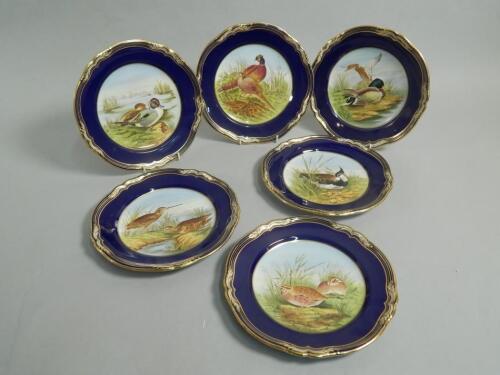 A set of six Spode porcelain cabinet plates