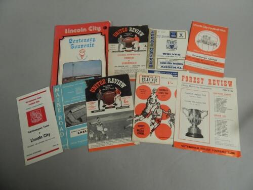 A collection of Lincoln City football programmes