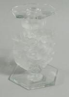 A crystal Lalique candlestick