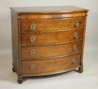 An early Victorian mahogany bow fronted chest of drawers