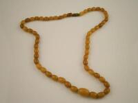 An amber beaded necklace