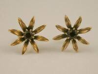 A pair of flower earrings