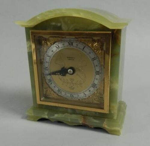 An onyx mantel clock