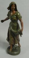 After S Kinsburger. A bronzed spelter figure in the form of a lady carrying grapes within her dress