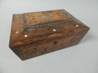A Victorian rosewood and marquetry workbox
