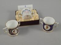 Three Royal Crown Derby Limited Edition two handled loving cups