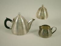 A silver plated three piece tea set