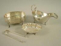 A collection of white metal silver and silver plate