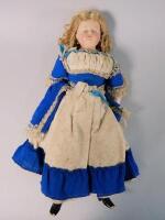 A late 19thC wax headed doll