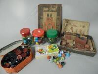 A small collection of vintage marbles