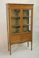 An Edwardian mahogany and satinwood cross banded display cabinet