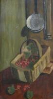 Ethel Dorner. Still life with basket of flowers