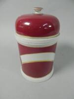 A Staffordshire chemist type jar and cover