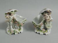 A pair of German porcelain vases