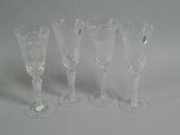 Four various Royal Doulton Webb Corbett Royal commemorative glasses