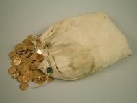 A large bag containing a quantity of pre-decimalisation half pennies