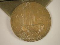 A First World War bronze death plaque