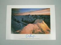 A printed photograph of Mount Cook New Zealand