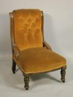 A Victorian mahogany nursing chair