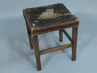 A 19thC fruitwood stool