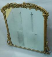 A Victorian gilt gesso over mantel mirror