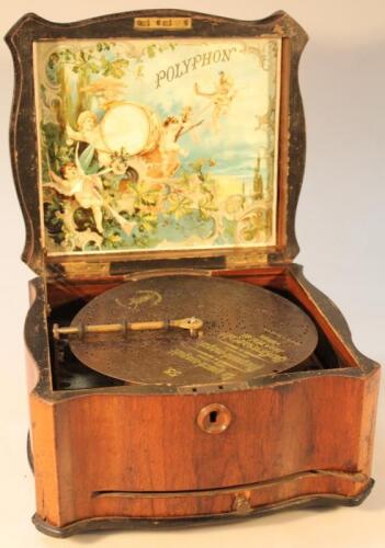 A early 20thC Polyphon symphonium disc player