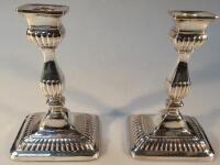 A pair of 19thC Old Sheffield Plate candlesticks