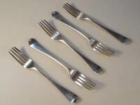 A set of five George III silver table forks