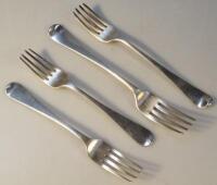 Four various Georgian silver forks