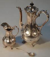 An Edwardian silver plated two piece coffee service