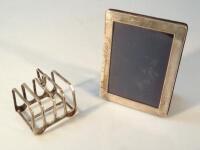 A silver photograph frame