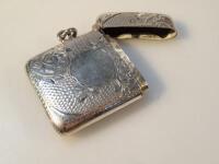 An Edwardian silver vesta case