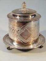 An early 20thC silver plated biscuit box