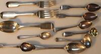 A quantity of various Georgian and later silver flatware