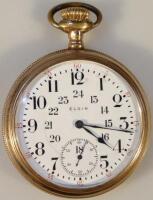 An Elgin gold plated pocket watch