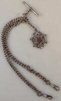 A George V silver double Albert watch chain