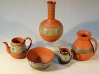 A quantity of 19thC red ware pottery