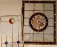 A pair of Edwardian lead glass panels