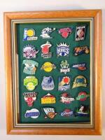 A quantity of enamel NBA basketball team badges