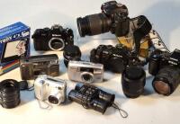 A quantity of cameras and equipment