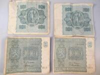 Four various Finnish bank notes