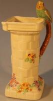 A Wade Heath jug with budgerigar handle