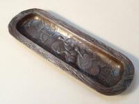 An early 20thC Japanese bronze pen tray