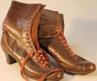 A pair of Victorian brown leather boots