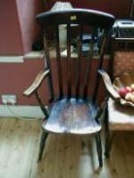 A Victorian lathback grandmother chair