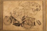 Priscilla's mother (20thC). Elephant on a motor cycle